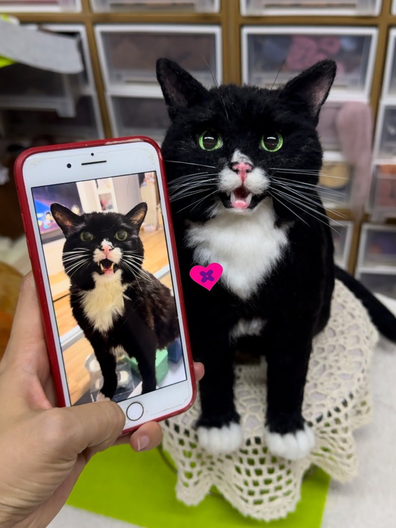 客製化逼真猫 羊毛氈 寵物 娃娃 定製 手工 狗狗猫咪 毛小孩 164 - 貓/狗玩具 - 羊毛 多色