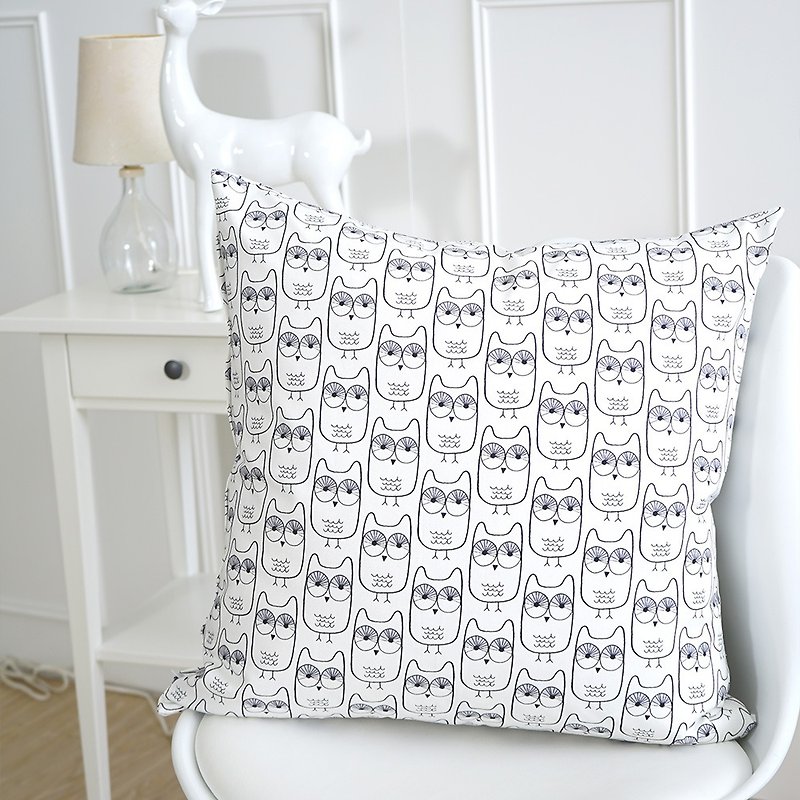 Simple Series Pillow-Owl (White) - Pillows & Cushions - Cotton & Hemp 