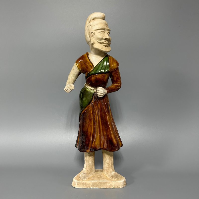 唐三彩男立俑 - 擺飾/家飾品 - 陶 卡其色