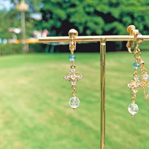 [Zimmermann]12Kゴールドメッキ クリスタルイヤーカフ ピアス ZIMMERMANN クリスタル イヤーカフ 12Kゴールドメッキ | THE