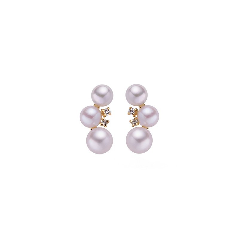 Daydream - On-Ear Pearl and Diamond Earrings - Earrings & Clip-ons - Precious Metals 