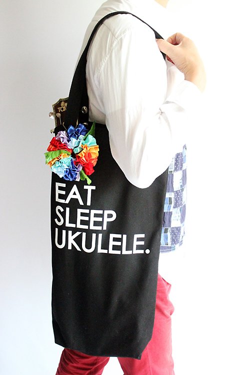 Ukuhappy (Hawaiian Ribbon Accessory) Ukulele bag,rainbow flower included,ukuelestrap,ukulelebag,