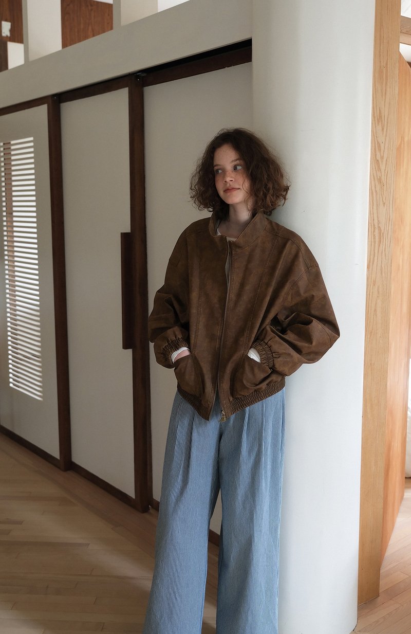 vintage收藏家 中古感皮衣外套 - 女上衣/長袖上衣 - 其他材質 多色