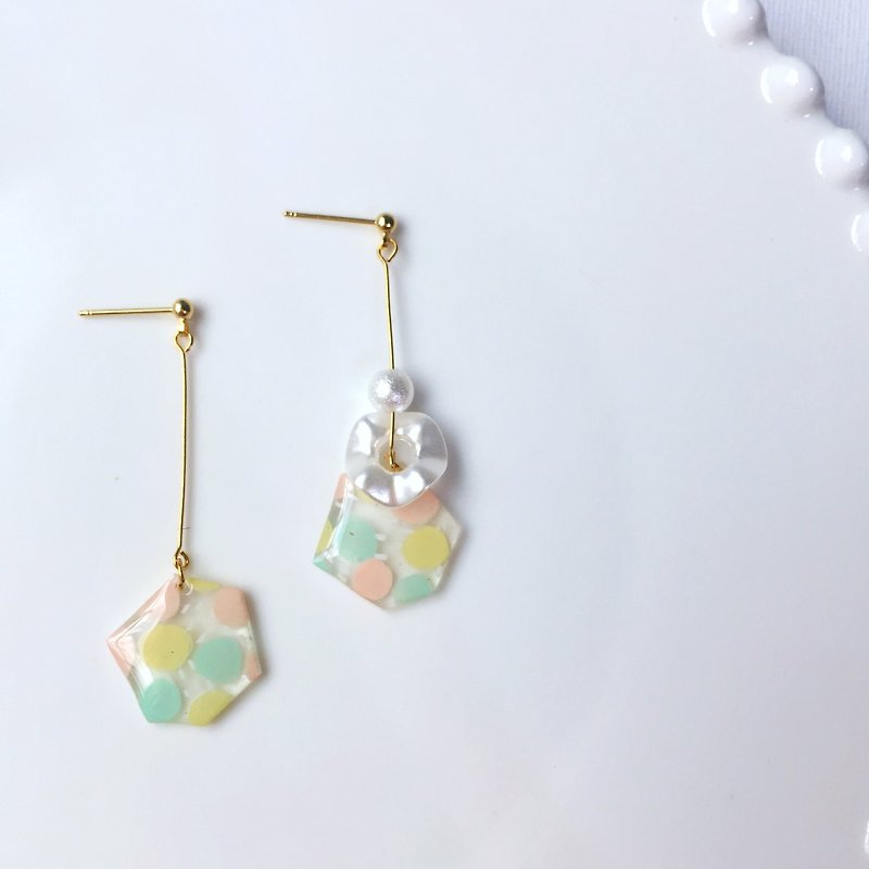 Summer bubble clip/pin earrings - Earrings & Clip-ons - Resin Transparent