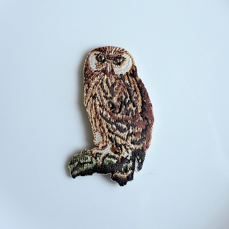 Photo owl electric embroidery piece-B (need ironing) - อื่นๆ - ผ้าฝ้าย/ผ้าลินิน 