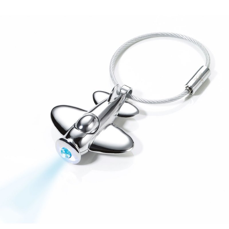Other Metals Keychains Silver - Keychain with blue LED light LIGHT FLIGHT