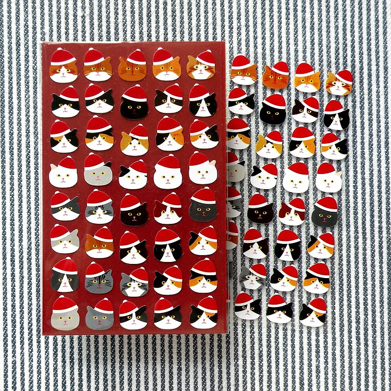 Christmas Cat Stickers - Stickers - Waterproof Material Red