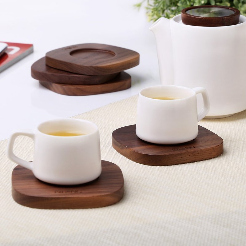 Wood Coasters - Classical Wood Saucer-2 pcs (8x8 cm)