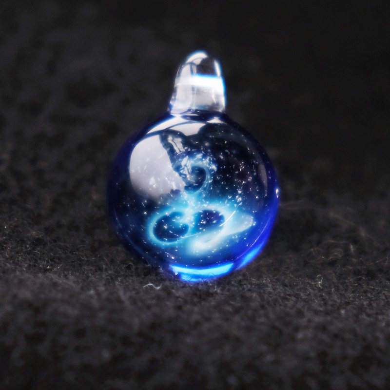 Glass Necklaces Blue - Mini Planet - Cosmic Glass Pendant Necklace