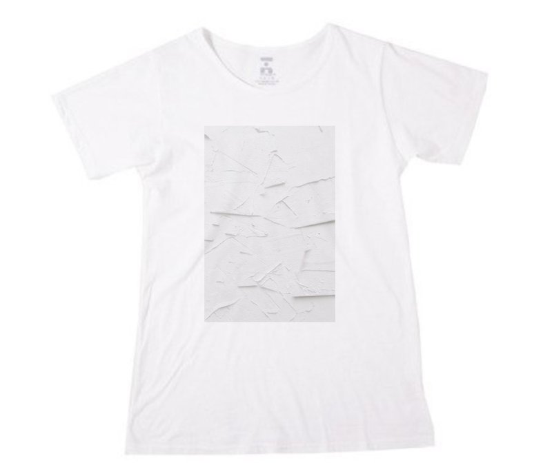 White 100% organic cotton T Organic Cotton - เสื้อยืดผู้หญิง - ผ้าฝ้าย/ผ้าลินิน ขาว