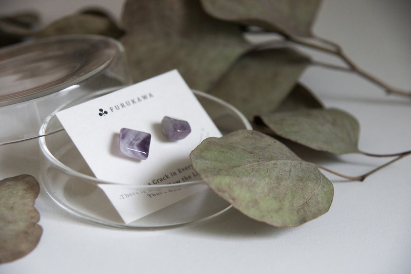 CRACK | Mineral Earrings | EARRINGS - Earrings & Clip-ons - Crystal Purple