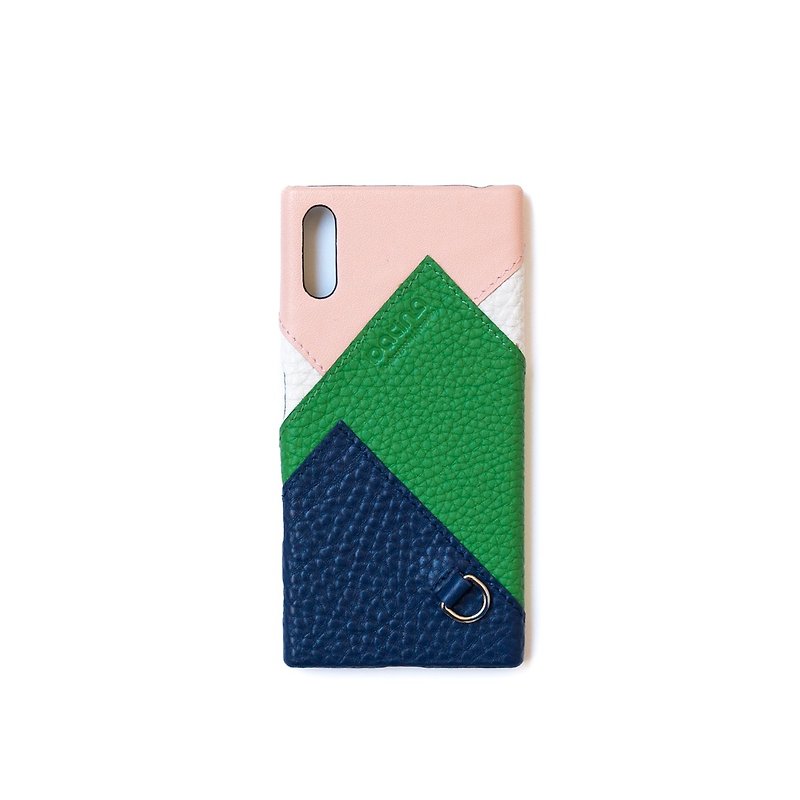 緑青|手作りのカスタム革 -  SONYのXperia XZs。 XZプレミアムレザーの携帯電話のシェル・純粋な革バックシェル - その他 - 革 多色