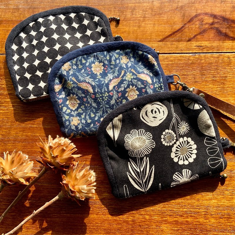 [Mother's Day Gift Box] Double-layered four-clip zipper bag (travel/layered storage) - กระเป๋าใส่เหรียญ - ผ้าฝ้าย/ผ้าลินิน 