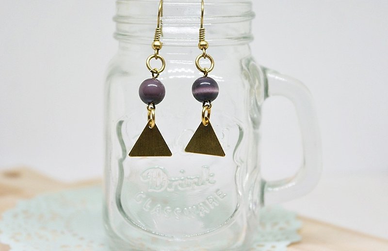 Gemstone Earrings & Clip-ons Purple - Bronze natural stone * X * Dreams are - hook earrings