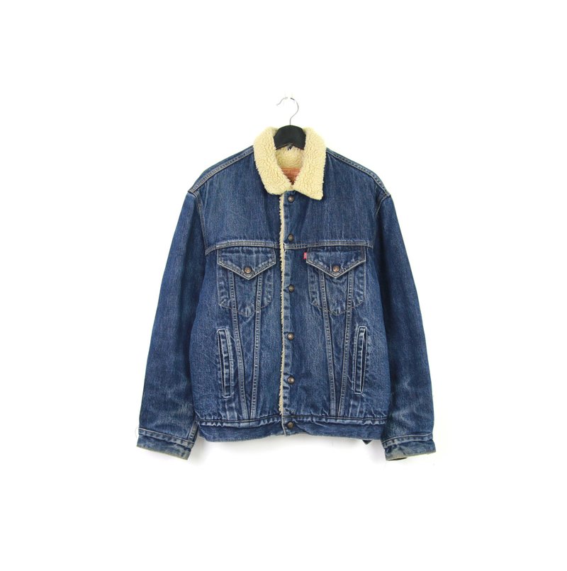 Back to Green:: Levis 高磅羔羊反領牛仔外套 //vintage - 男夾克/外套 - 棉．麻 