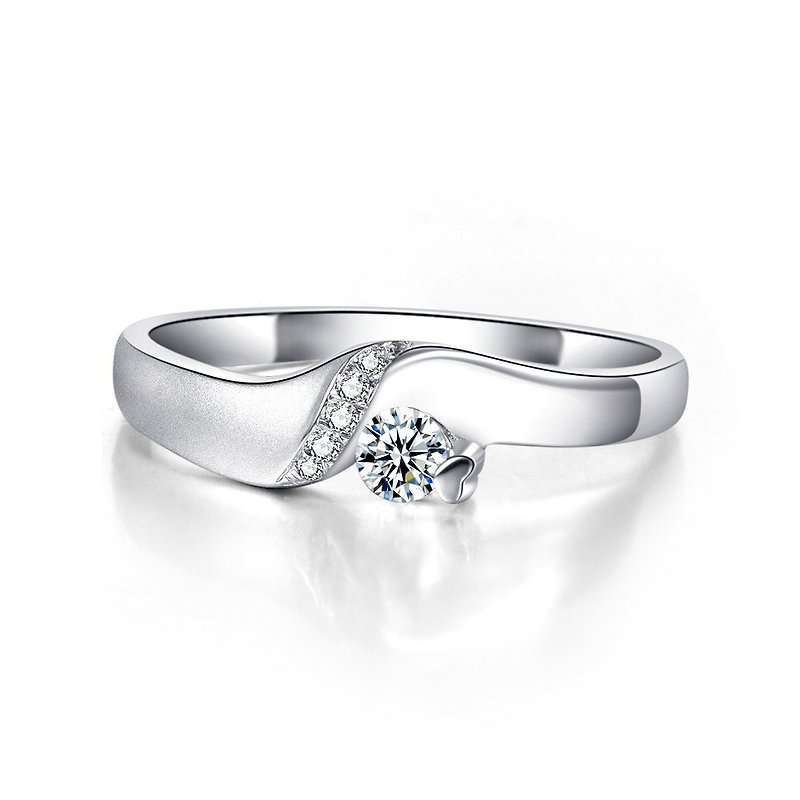 ハッピーダイヤモンドリング女性リング結婚指輪を推奨 - ペアリング - ダイヤモンド シルバー