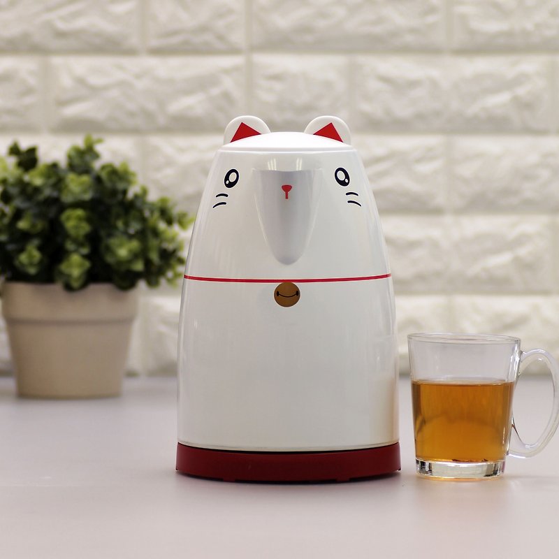 Animal series 1.7L Cordless Electric Water Kettle - White Cat