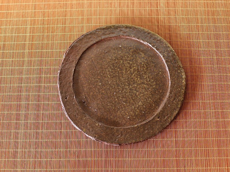 備前焼 皿(約20.5cm)　sr4-060 - 皿・プレート - 陶器 ブラウン