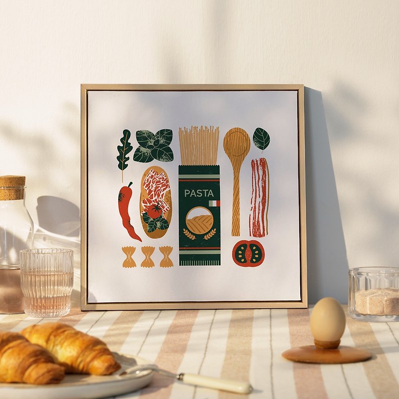 Italian Ingredients Collection III - Food Prints, Nordic Design, Room painting - Posters - Cotton & Hemp Green