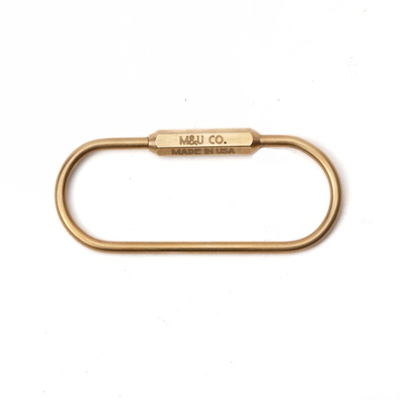 American M&U Handmade Oval Brass Keyring - ที่ห้อยกุญแจ - โลหะ 