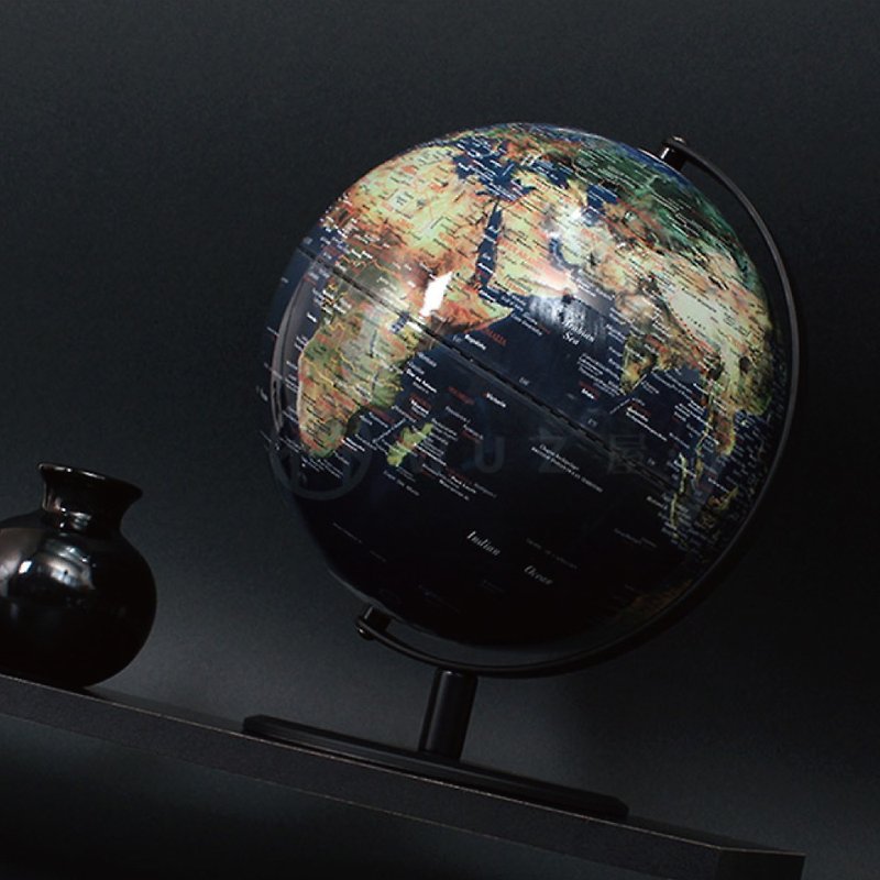 พลาสติก ของวางตกแต่ง สีน้ำเงิน - #AR Interactive SkyGlobe 10-Inch Satellite Matte Black Texture Globe (English Version)