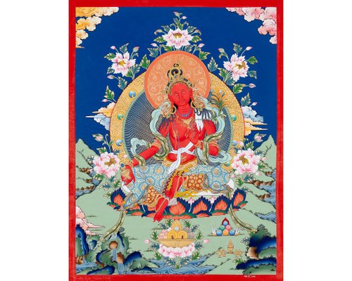 Boudha Stupa Thanka Centre 鮮豔紅度母唐卡 – 愛與慈悲 - A85552