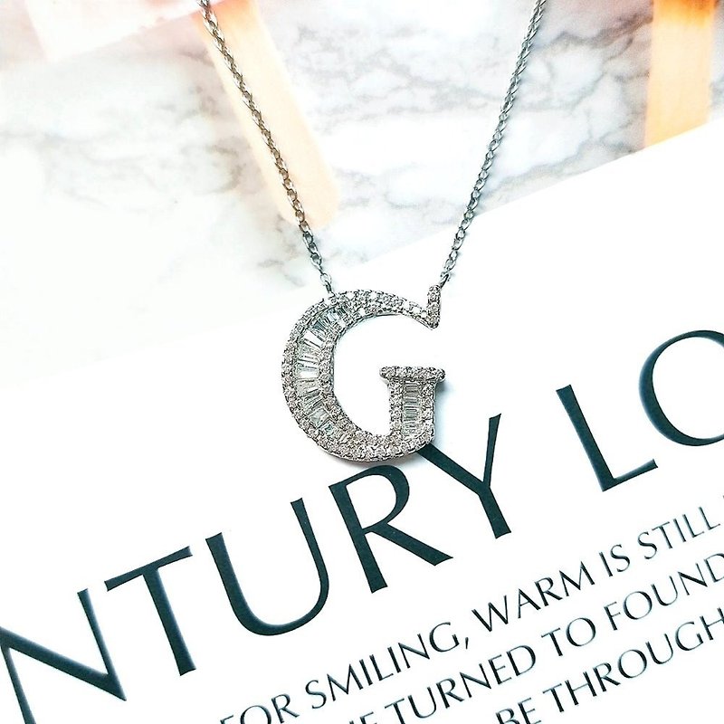 I JEWELRY top European and American popular English letters G Stone sterling silver necklaces sterling silver guarantee card attached