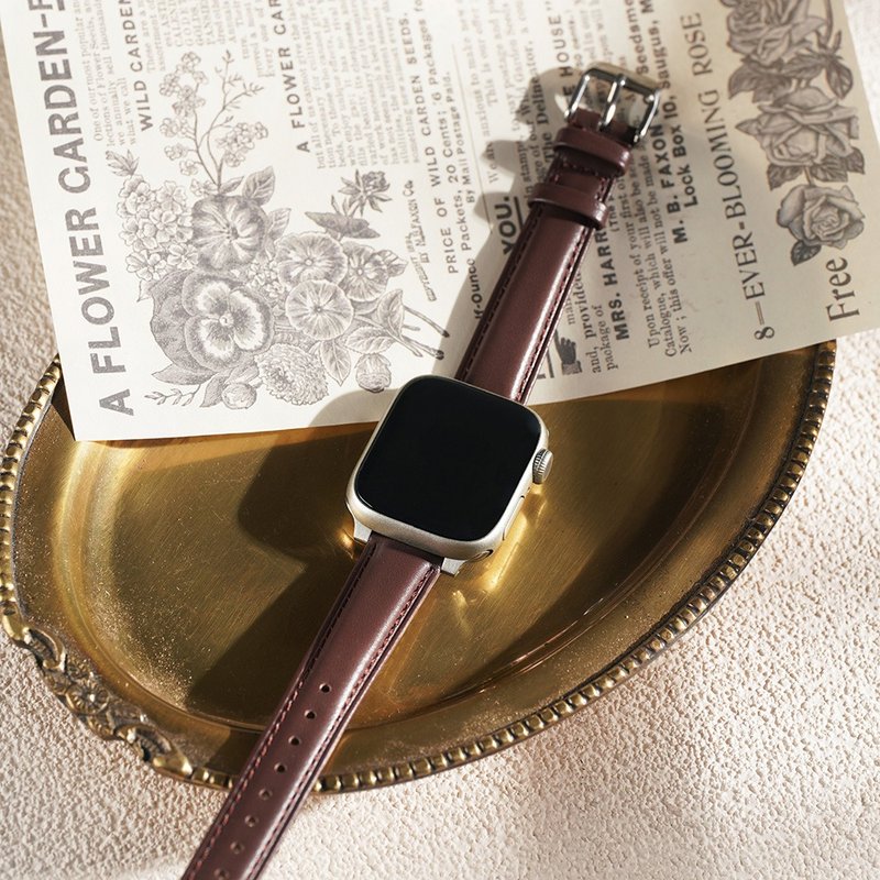 Apple watch - Stitched fine leather Apple Watch band - สายนาฬิกา - หนังแท้ 