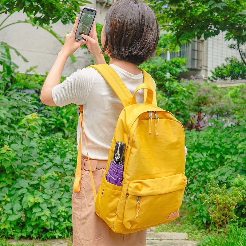 ไนลอน กระเป๋าเป้สะพายหลัง - Washable rate large capacity decompression double shoulder NB backpack (yellow)