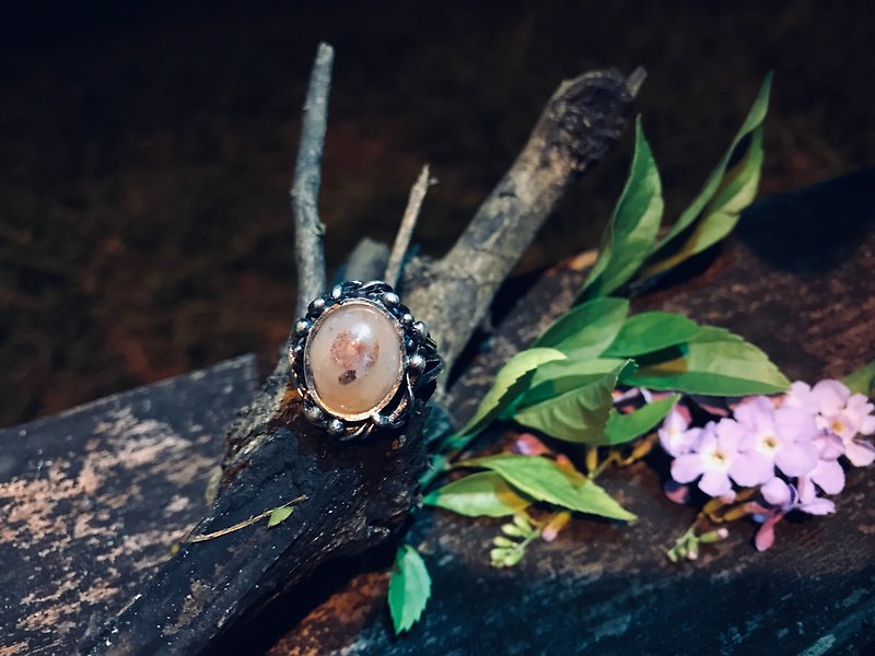 คริสตัล แหวนทั่วไป สึชมพู - Pink rose ring Gemstone sterling silver handmade ring