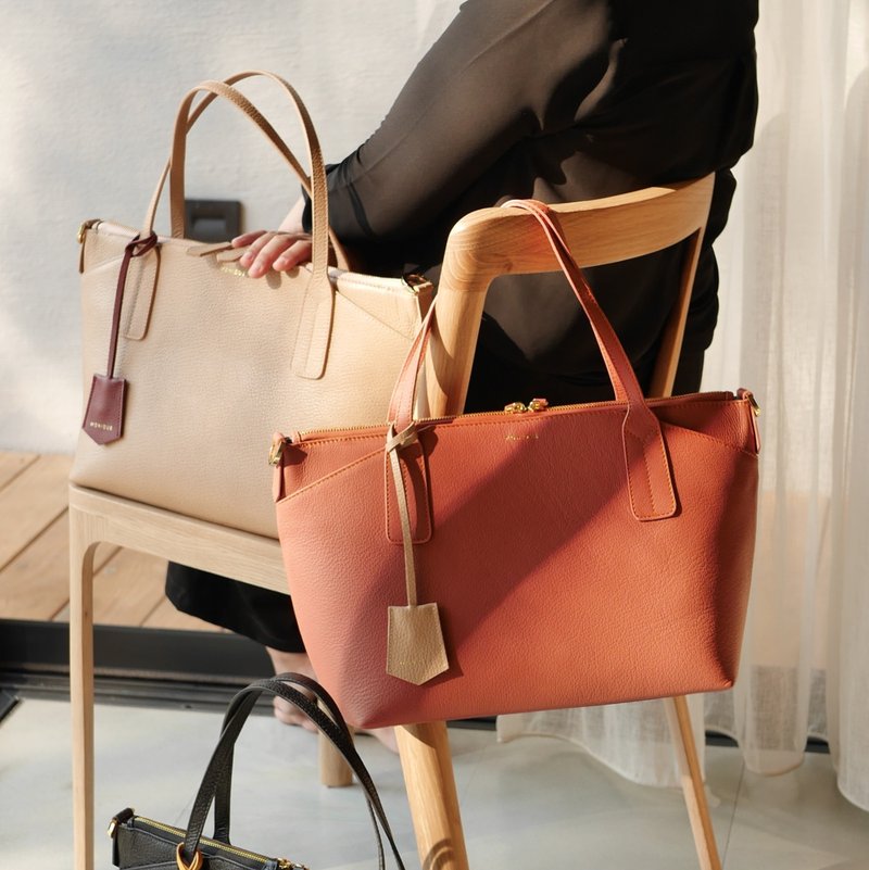 MONIQUE ATELIER Pema L Zip Tote (Made to order) - 手提包/手提袋 - 真皮 黑色