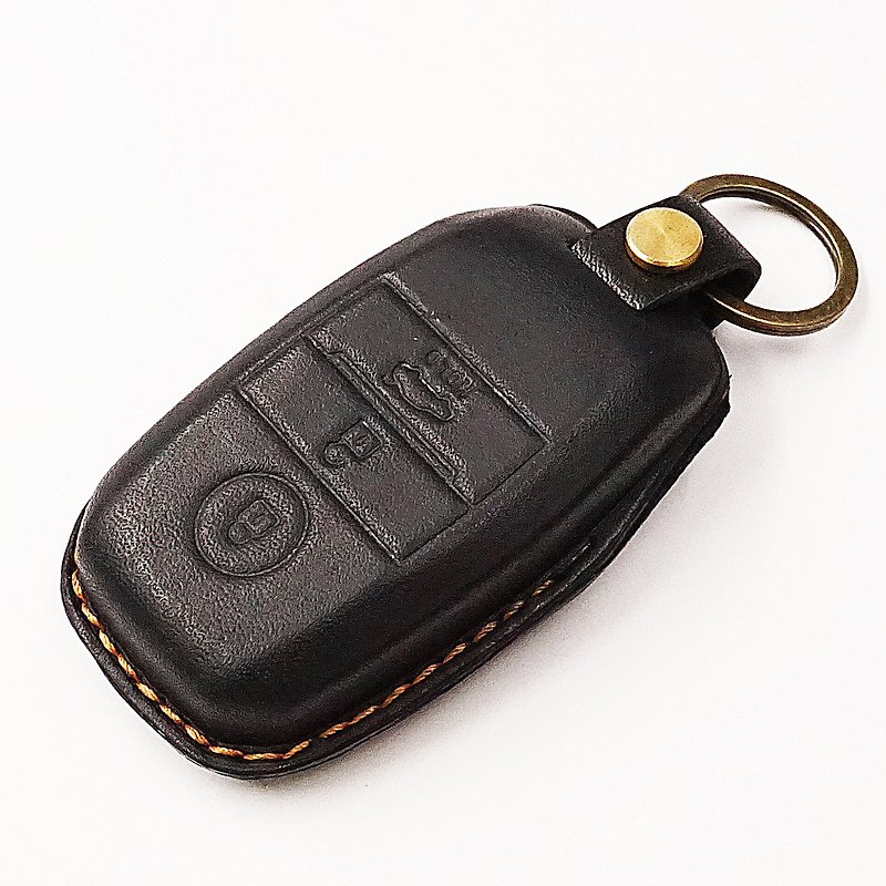 Kia Niro E STONIC PICANTO Sorento 起亞汽車 智慧型鑰匙皮套 - 鑰匙圈/鎖匙扣 - 真皮 黑色