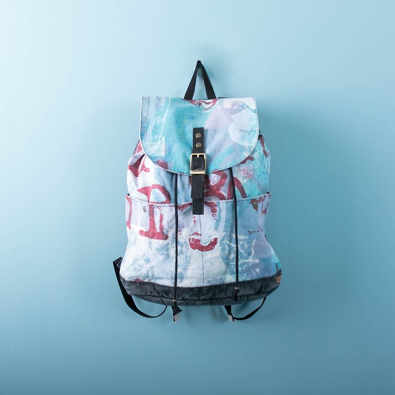 Drawstring Backpack Sky Blue - Backpacks - Cotton & Hemp Blue