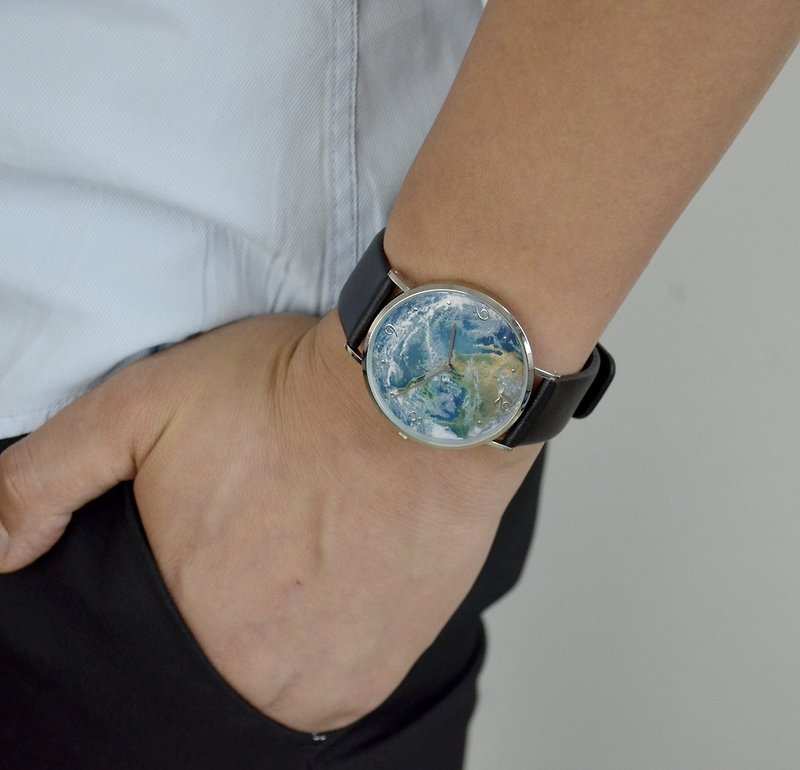 三次元木目時計、薄いパック、世界中に送料無料 - 腕時計 ユニセックス - ステンレススチール 多色