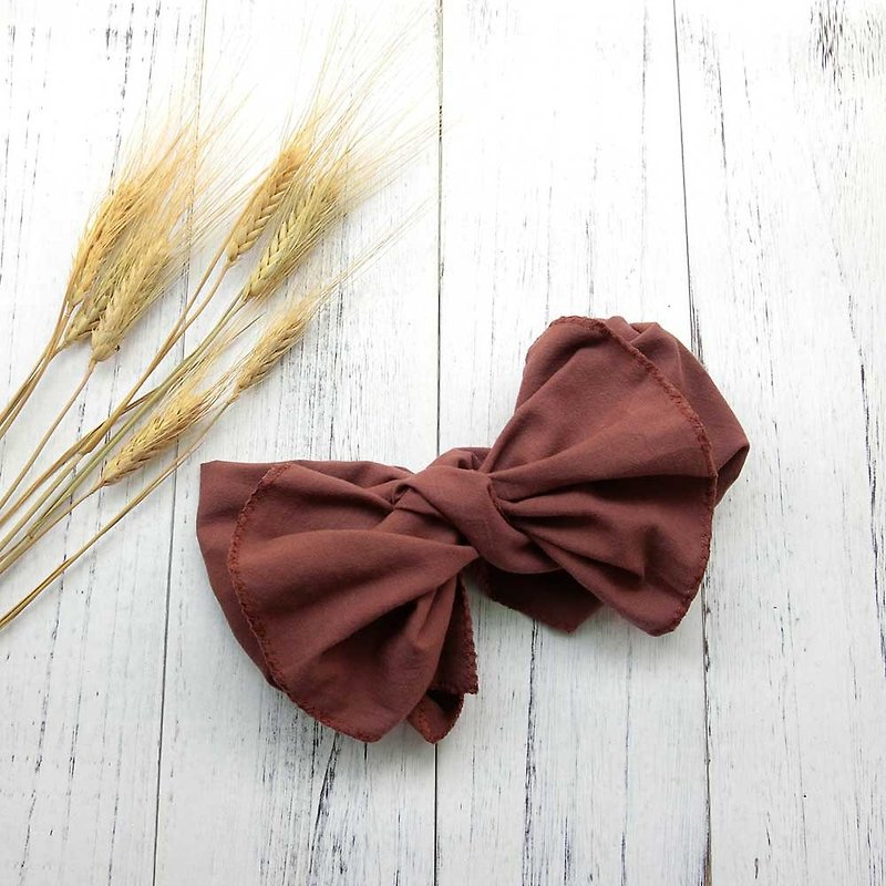 [Shell Arts] Giant Butterfly Hair Band (Chocolate Gubu Style) - The whole can be disassembled! New Color Super Push!! - Headbands - Cotton & Hemp Brown
