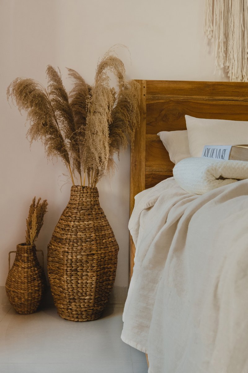 Beige linen sheet set / Flat+fitted sheet+2 pillowcases / Beige bedding