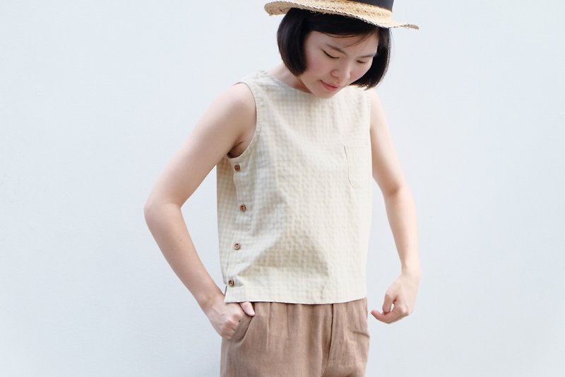Hibiki Top (Honey colour) - เสื้อผู้หญิง - ผ้าฝ้าย/ผ้าลินิน สีเหลือง