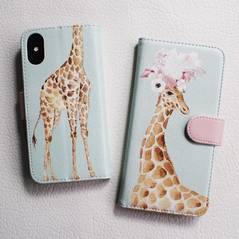 Pretty Giraffe, iPhone Wallet - Phone Cases - Faux Leather Pink