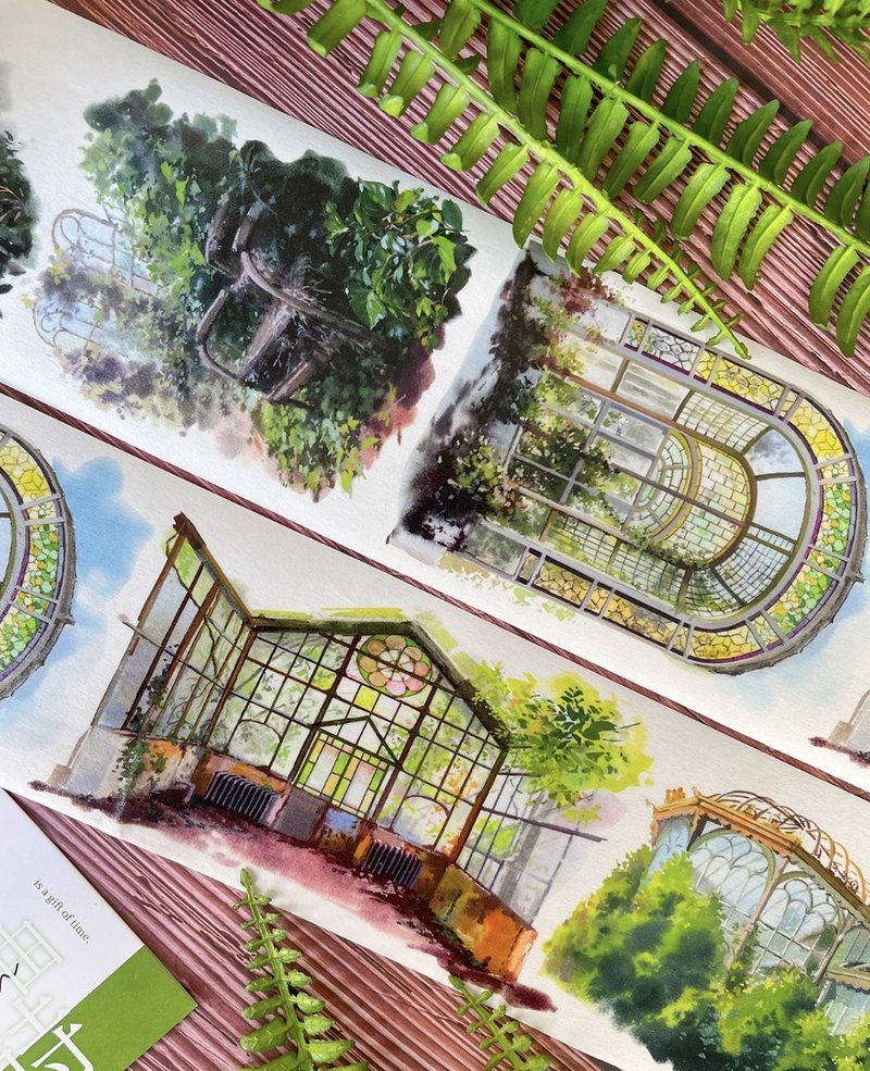 青蝕紀元 終末建築 廃墟世界 PET 和紙膠帶 巨畫幅 - 紙膠帶/和紙/PET - 其他材質 多色