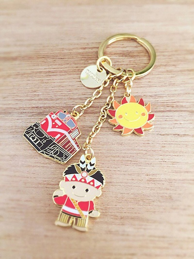 Golden Love Taiwan Key Chain-Alishan - Keychains - Other Metals Gold