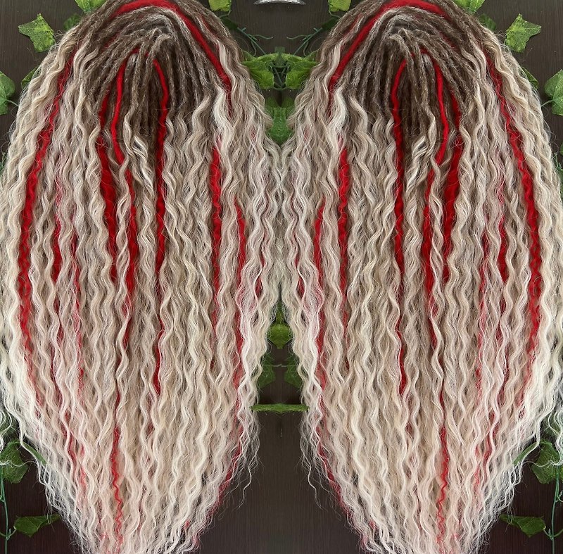 Red Smoke Crochet Curly Dread - Hair Accessories - Other Man-Made Fibers Transparent
