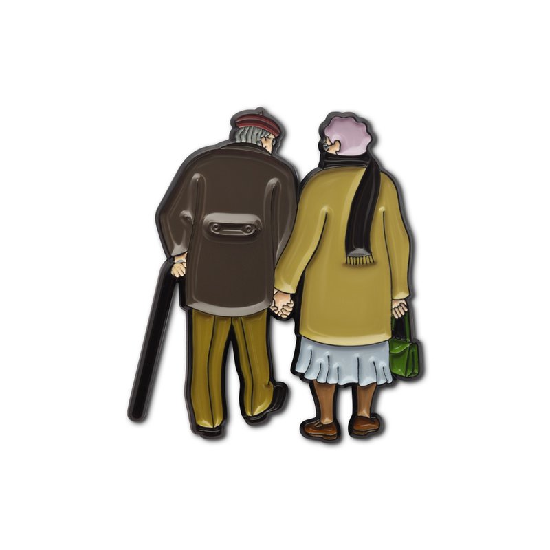 Enamel Pin Timeless Lovebirds - 徽章/別針 - 琺瑯 咖啡色