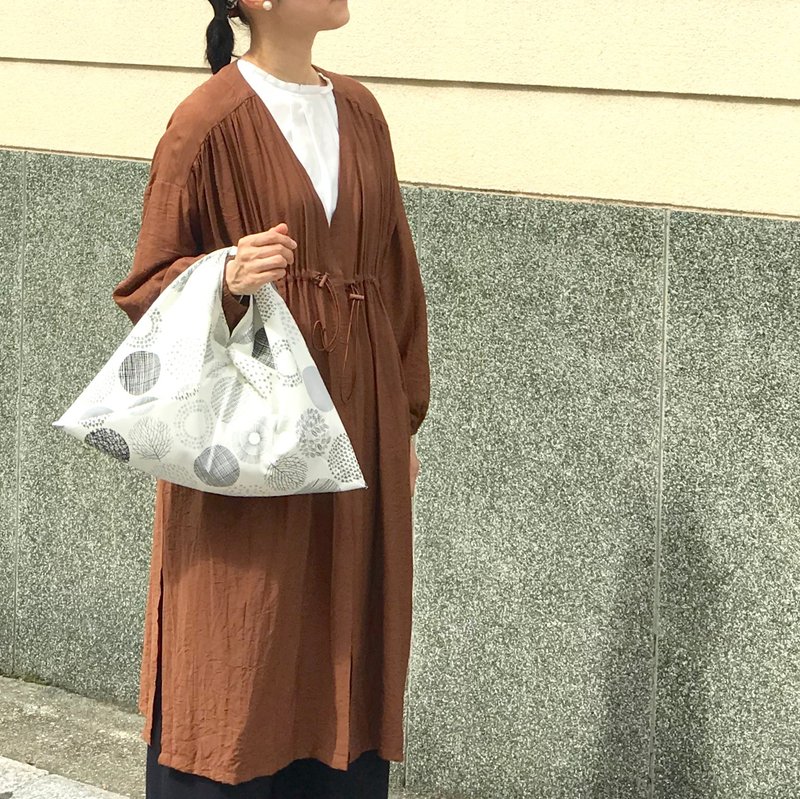 吾妻袋 購物袋  手提包 圓形款-白 M size - 手提包/手提袋 - 棉．麻 白色