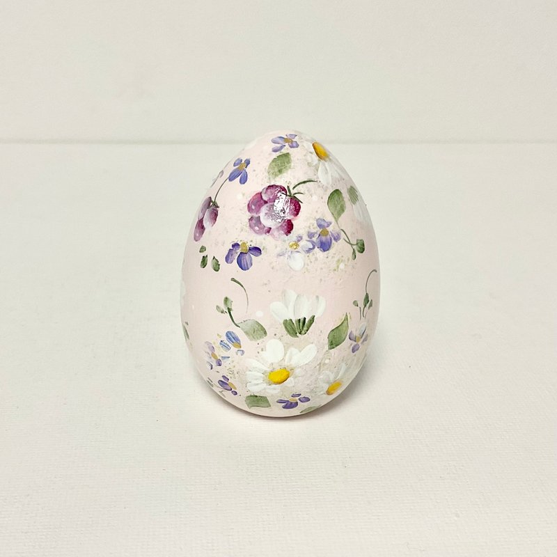 hand-painted wooden Easter-egg(pink flower) - อื่นๆ - ไม้ สีน้ำเงิน