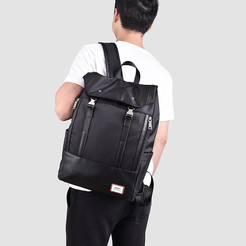 Black computer laptop travel to work large capacity waterproof backpack-bp001