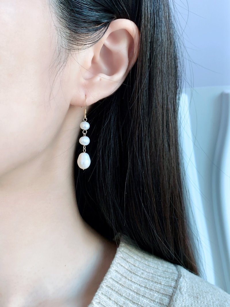 天然淡水パール S925 ペンダントピアス - ピアス・イヤリング - 真珠 多色