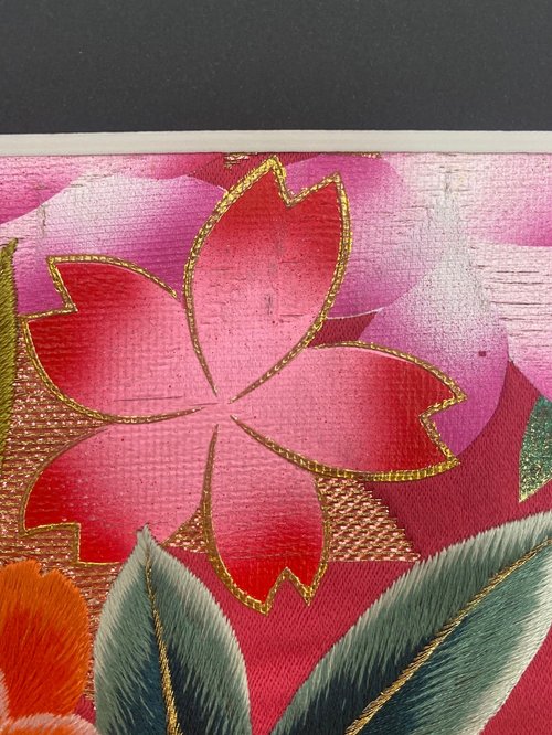 色打掛からつくるアートパネル vintage kimono 刺繍着物 和モダン 和風