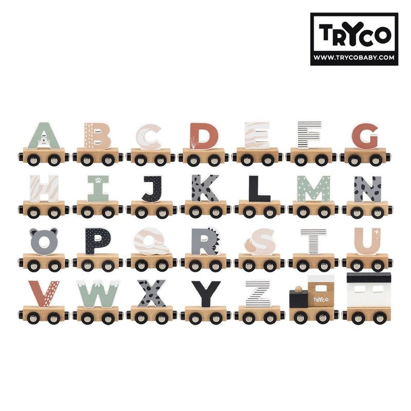 【Tryco】木製字母火車-28款可選(單入賣場,購買4個以上出貨) - 寶寶/兒童玩具/玩偶 - 木頭 多色