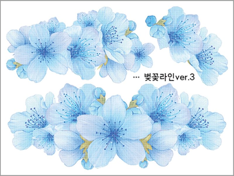 cherry blossom line 3types (blackraccoon) Vintage collage design paper sticker - 貼紙 - 紙 多色