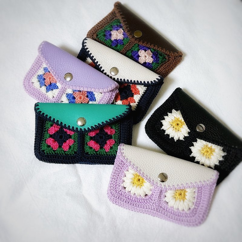 crochet Wallet - กระเป๋าสตางค์ - วัสดุอื่นๆ สีน้ำเงิน